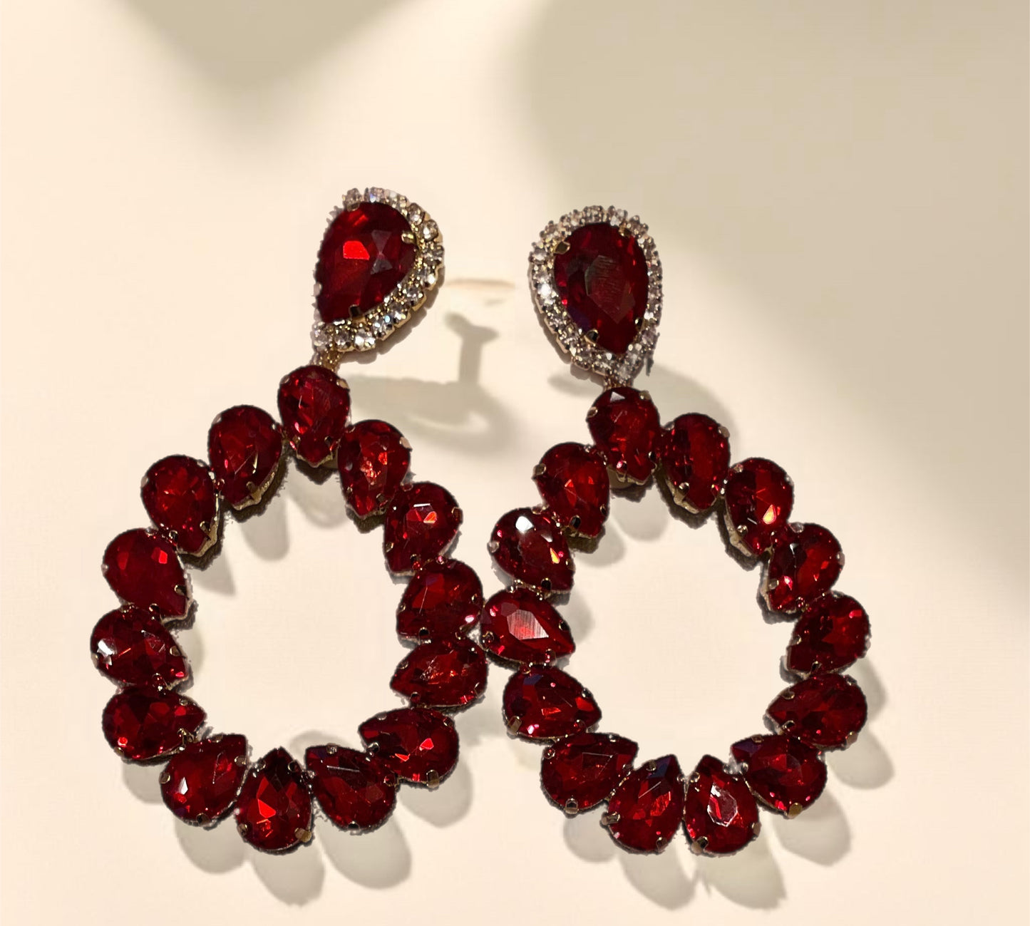 She’s So Fancy Hoop Earrings -Ruby Red