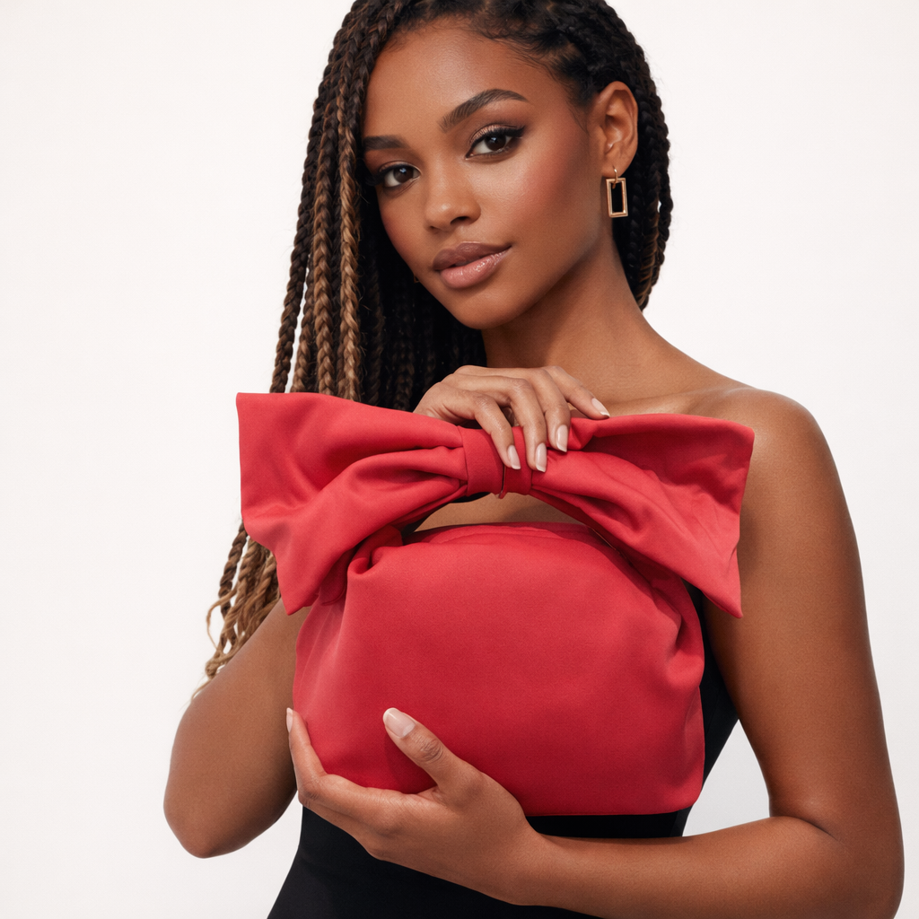 Satin Bow Handle Purses