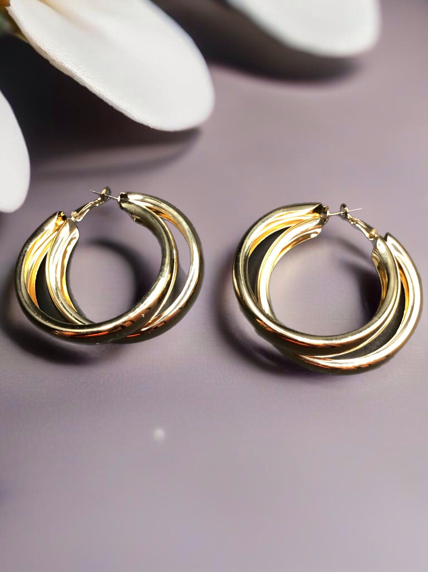 Double Up Hoop- Earrings