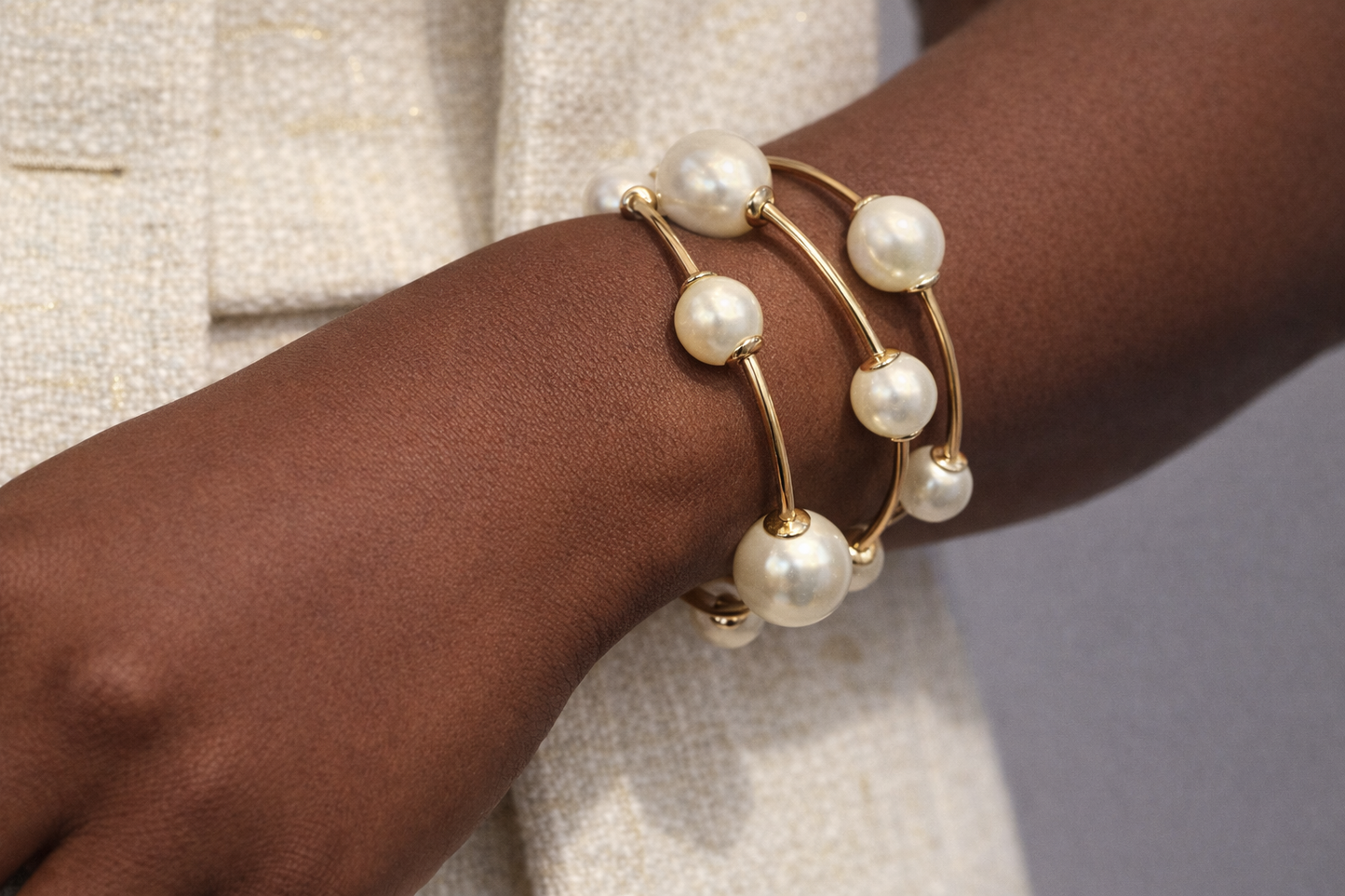 Pearl & Gold Symphony- Bracelet