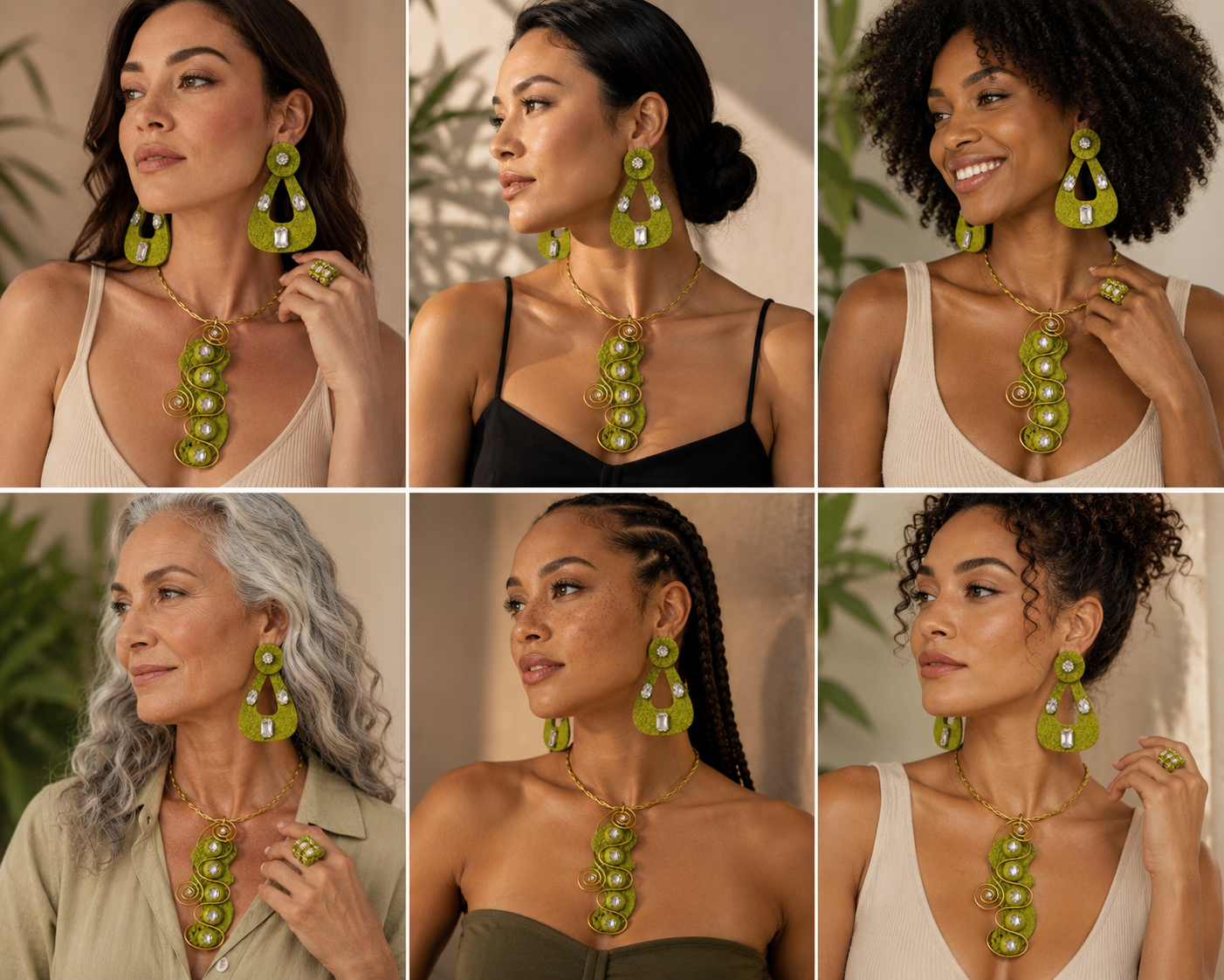 Lime in the Spotlight Necklace & Earring Set