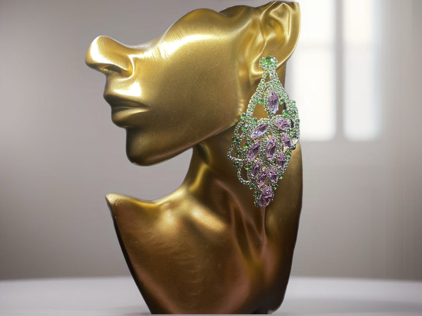 Crystal Flora Statement Drops-Earrings