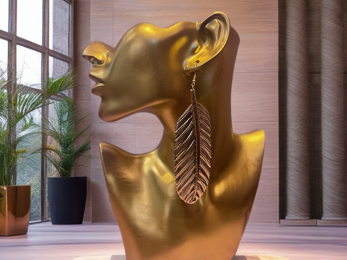 Sunlit Feather-Earrings