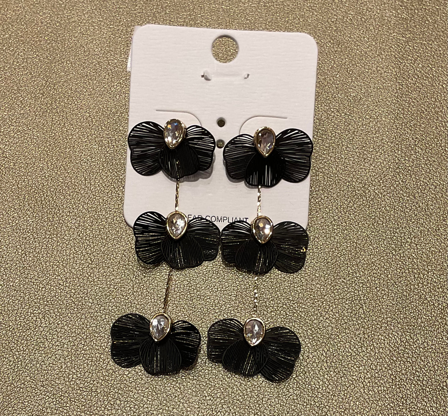 Black Blossom Earrings - Black