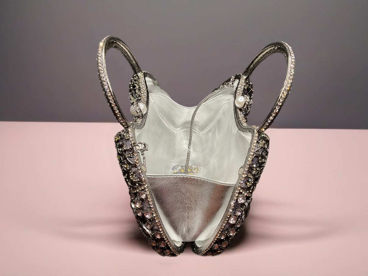 Pewter Swarovski crystal purse