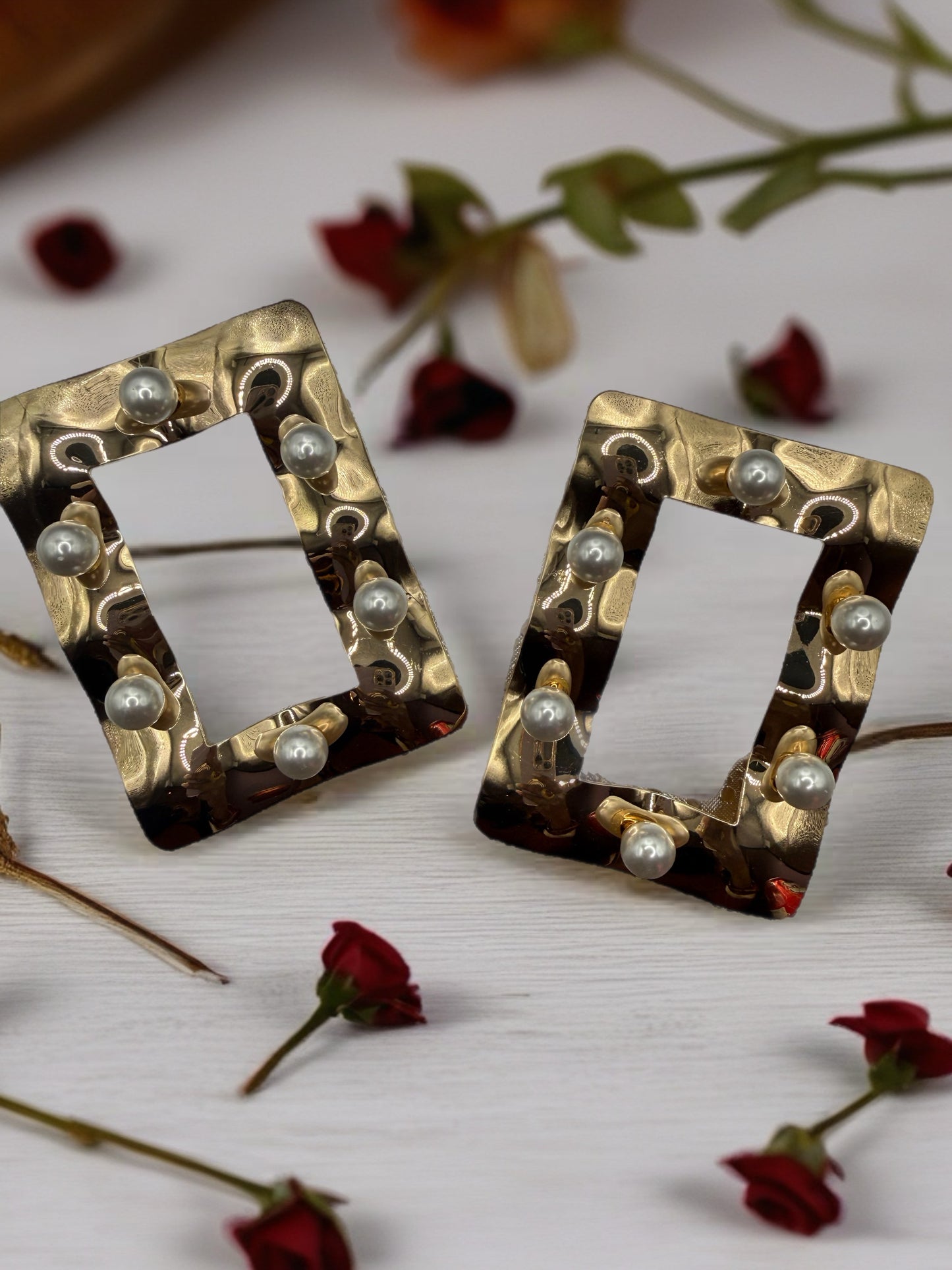 Pearl Frame Statement-Earrings