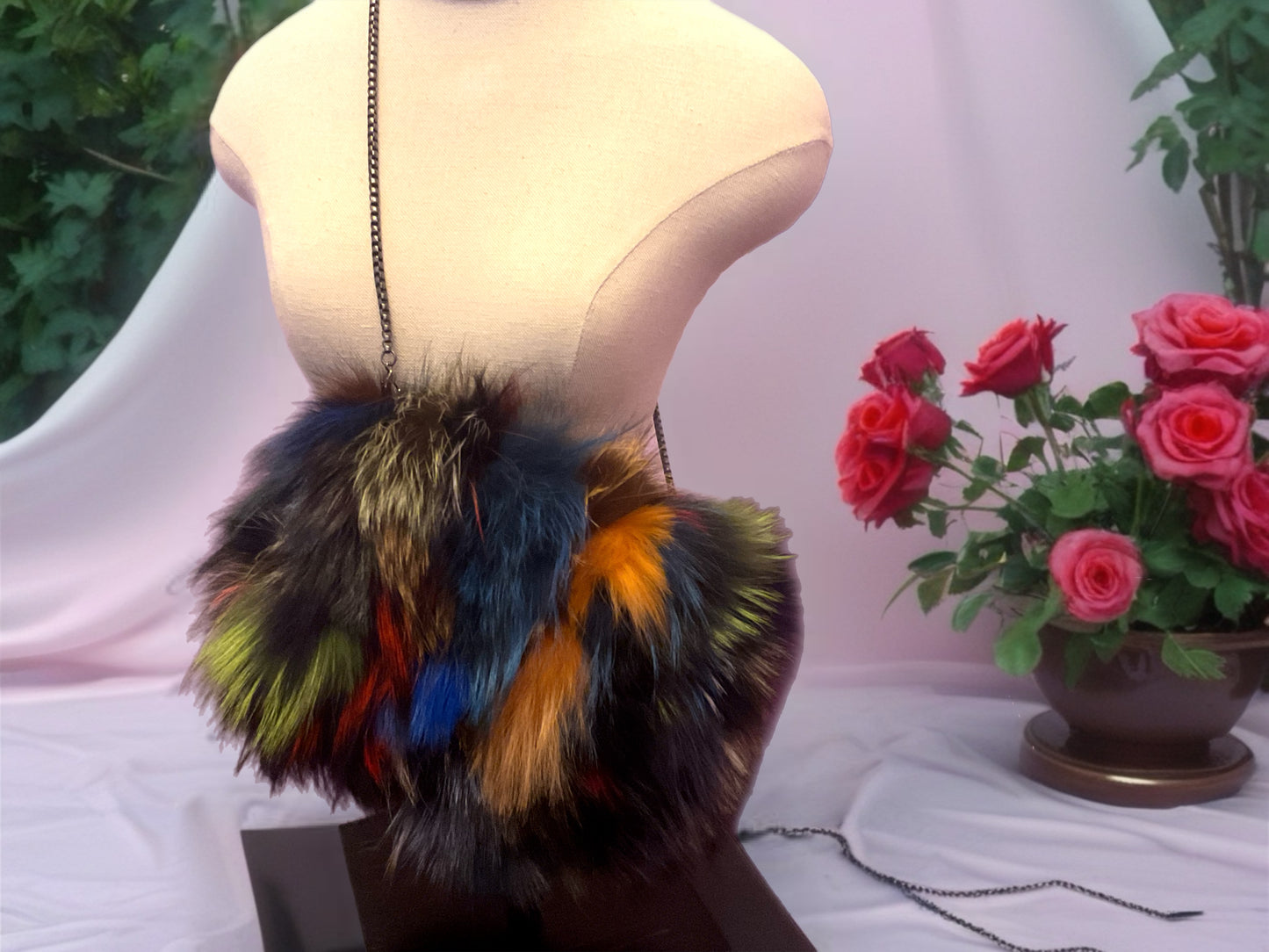 Rainbow Fur Handwarmer-Purse