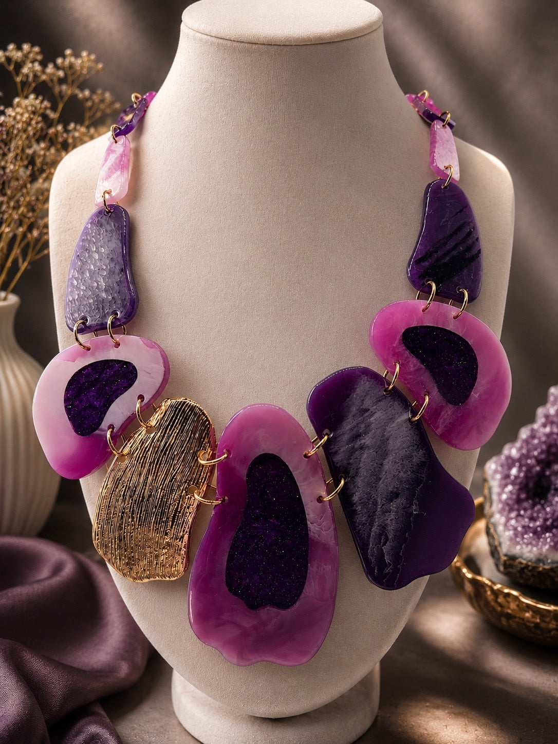Purple Reign Statement- Necklace