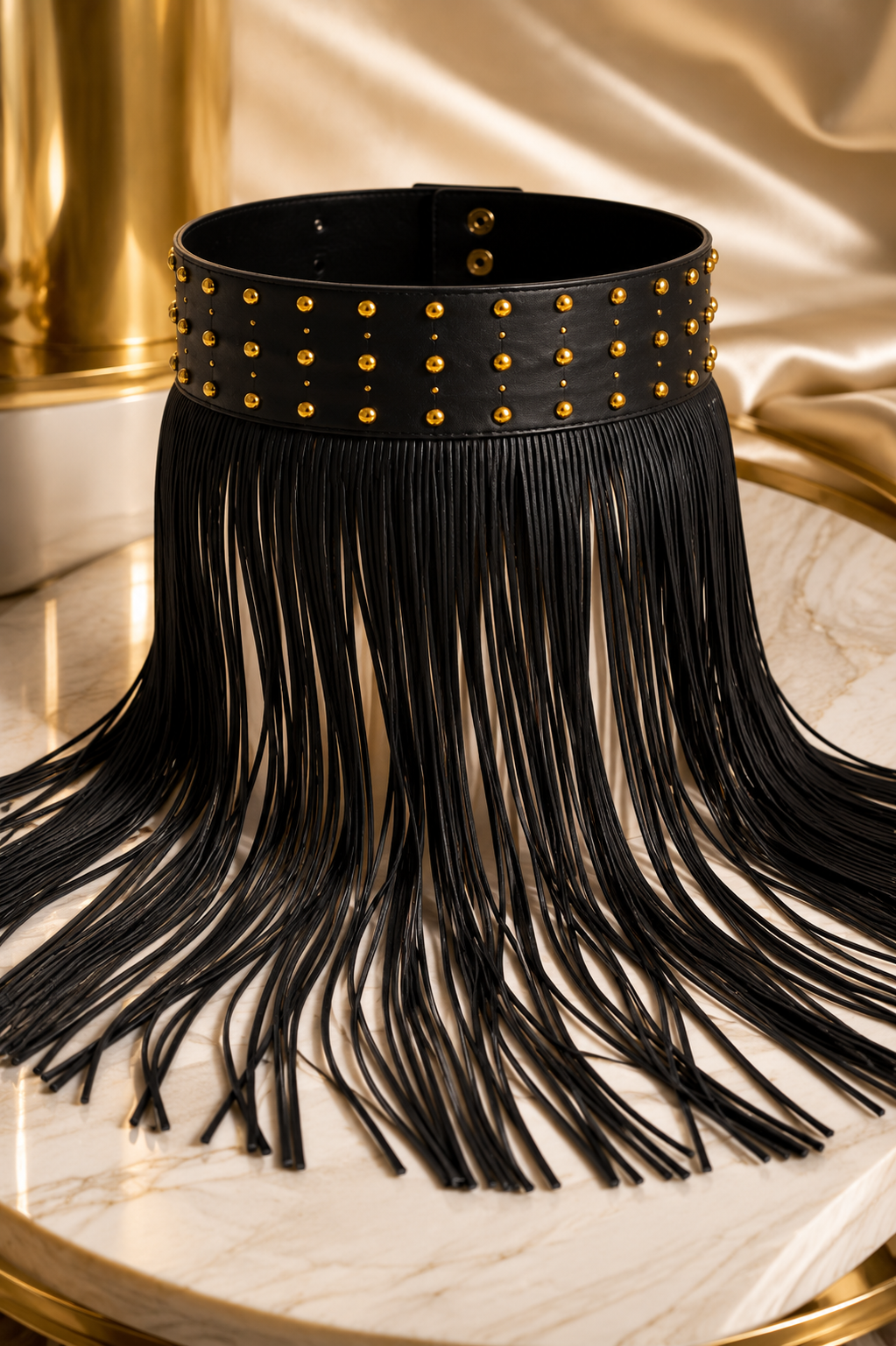 Studded Fringe Girl Belt