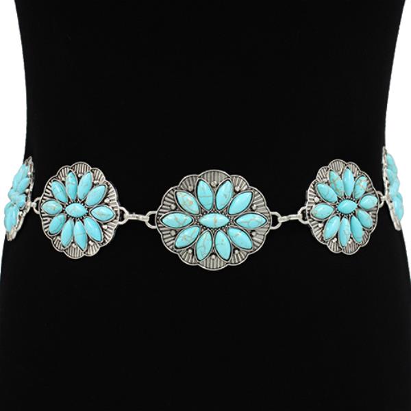 Turquoise Tides Chain Belt