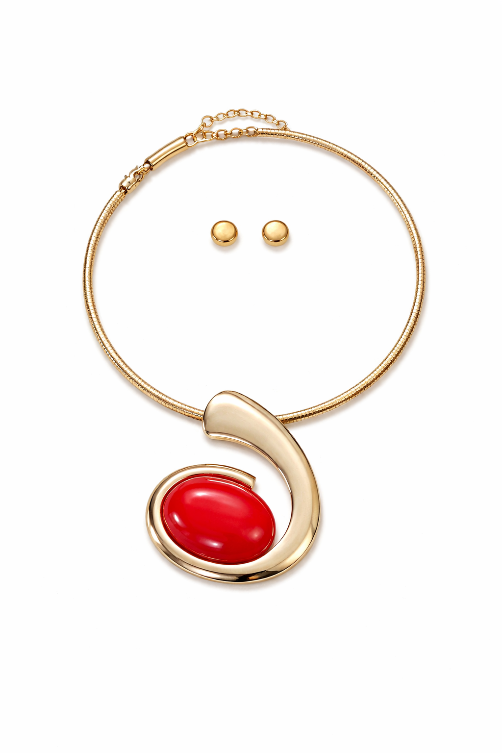Crimson Luxe Swirl Set-Necklace
