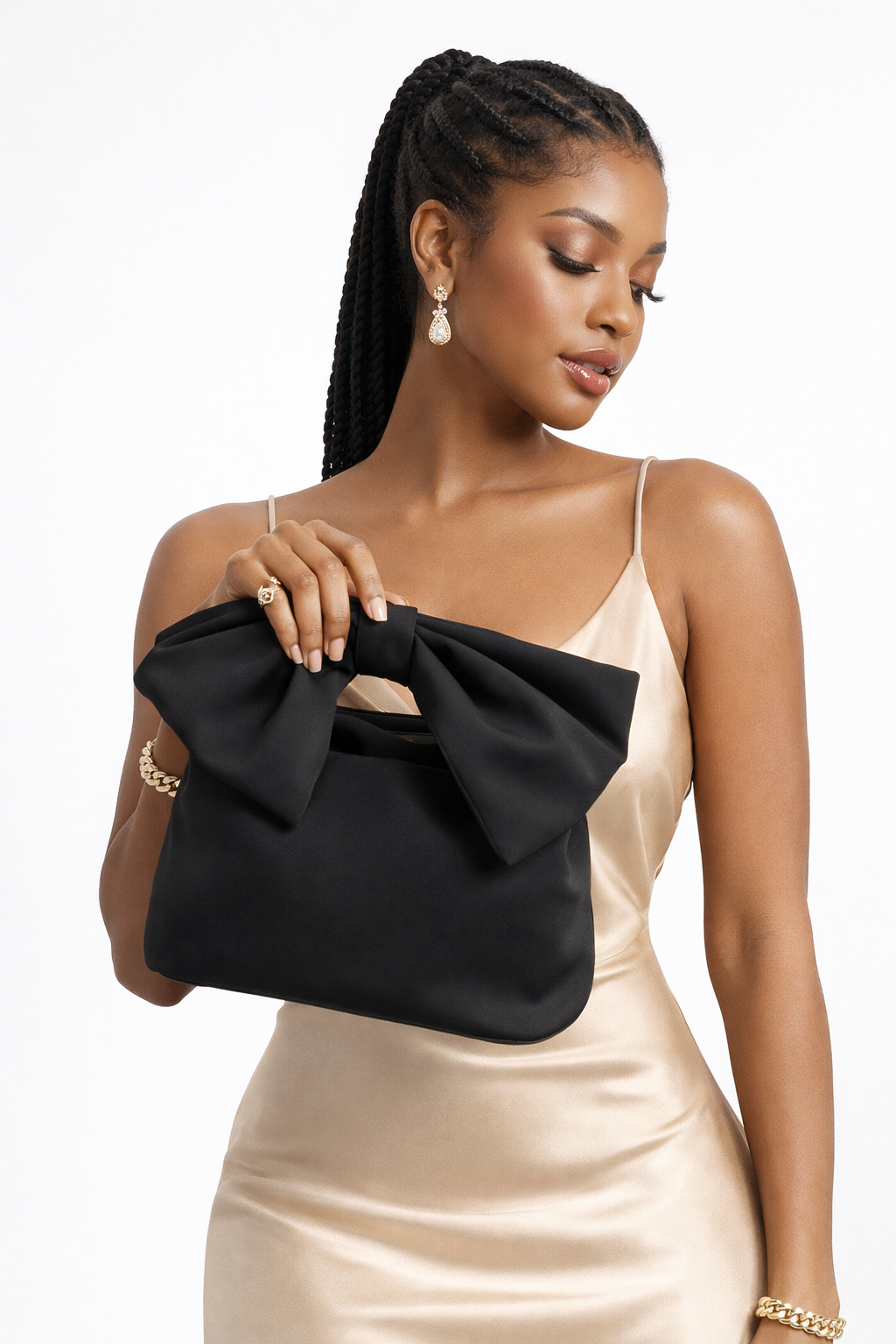 Satin Bow Handle Purses