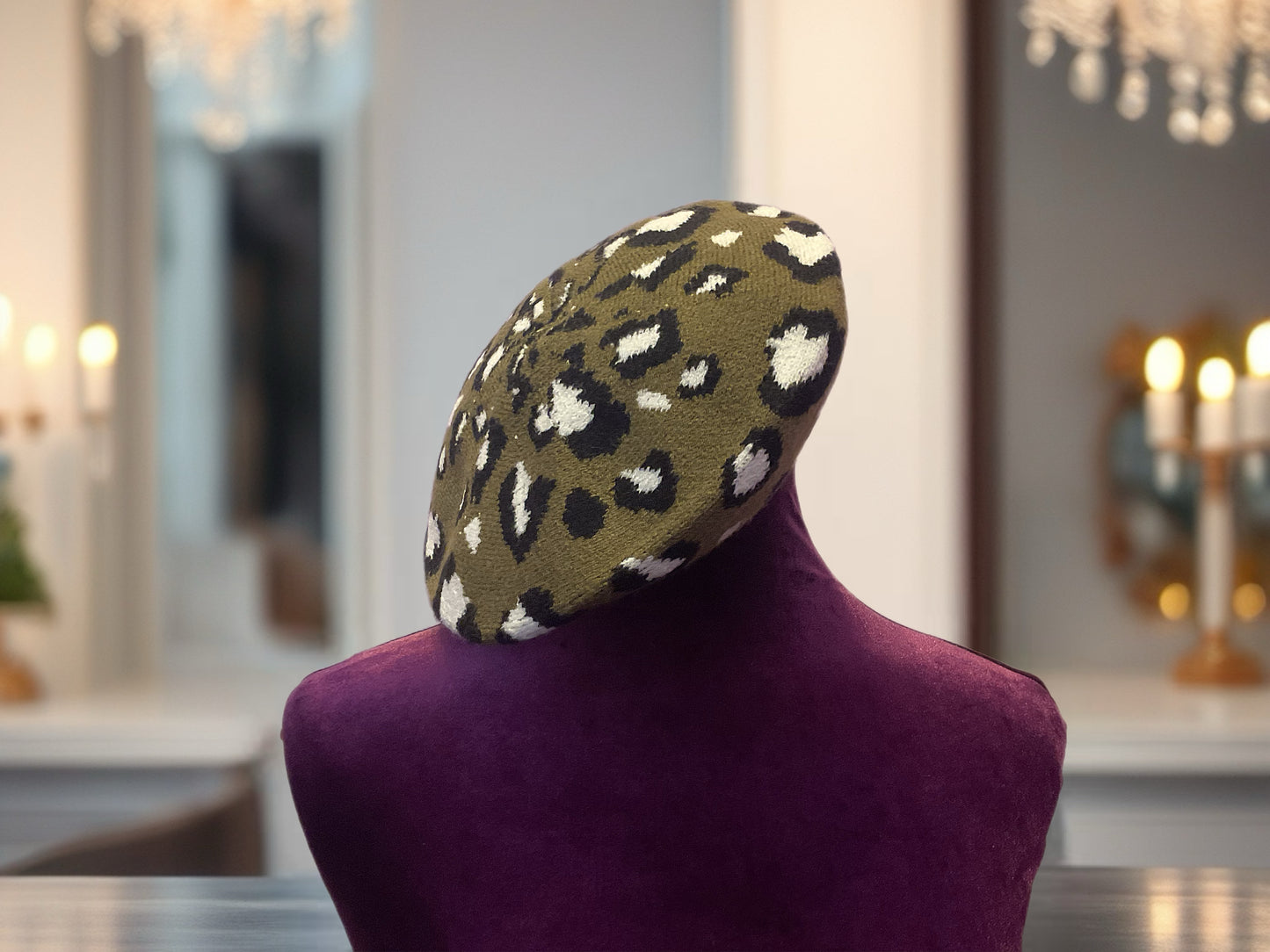 Cozy Leopard Knit Hat