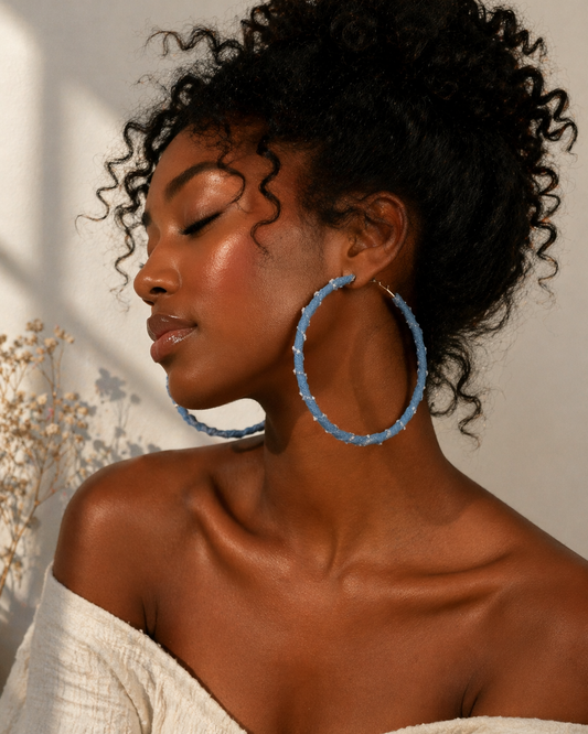 Denim Daydream Hoops-Earrings
