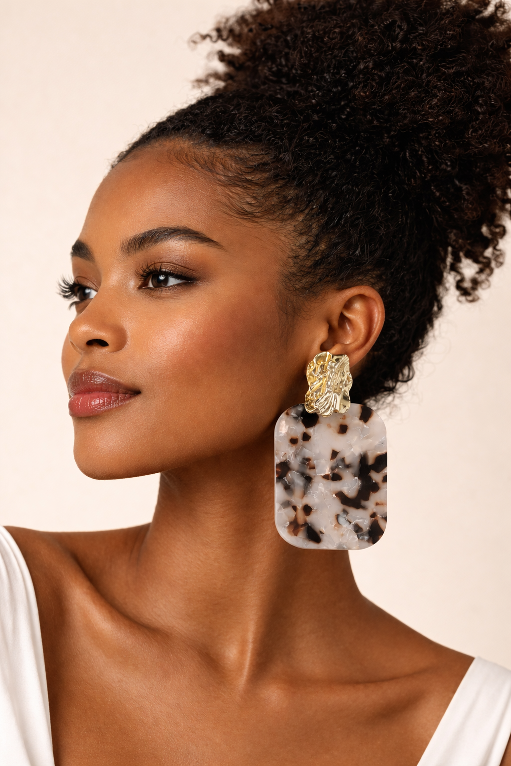 Gilded Marble Muse-Earrings