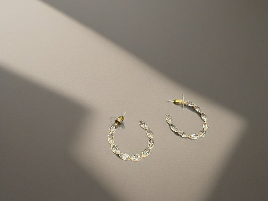 Crystal Vine Hoops-Earrings