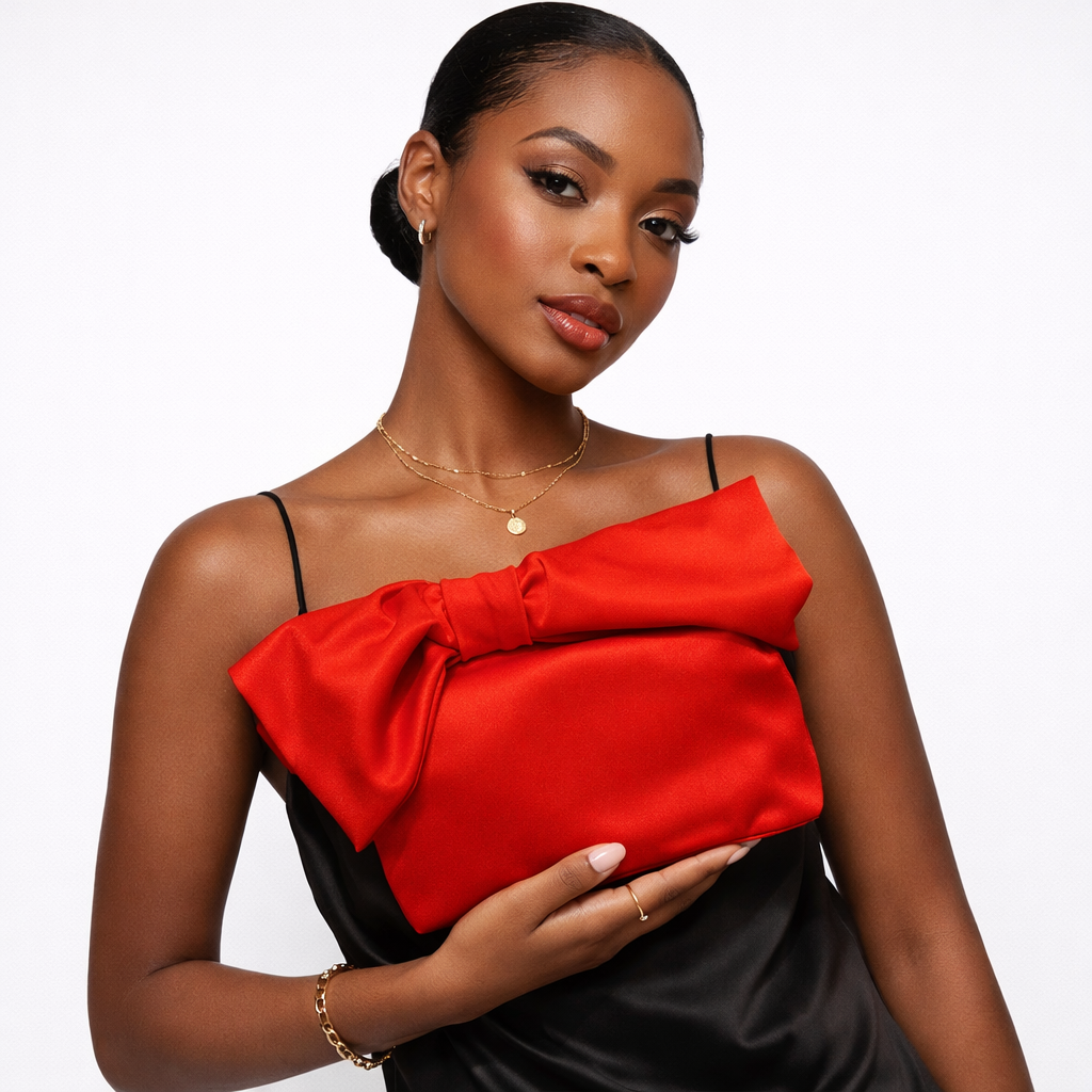 Satin Bow Handle Purses
