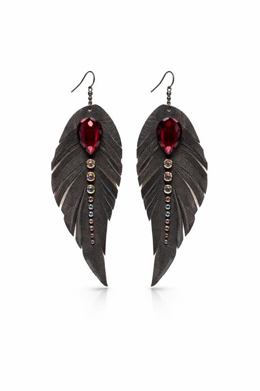 She Got It Feather Drops-Earrings