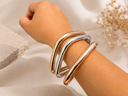 Trio Lumina Bangle Set-Bracelets