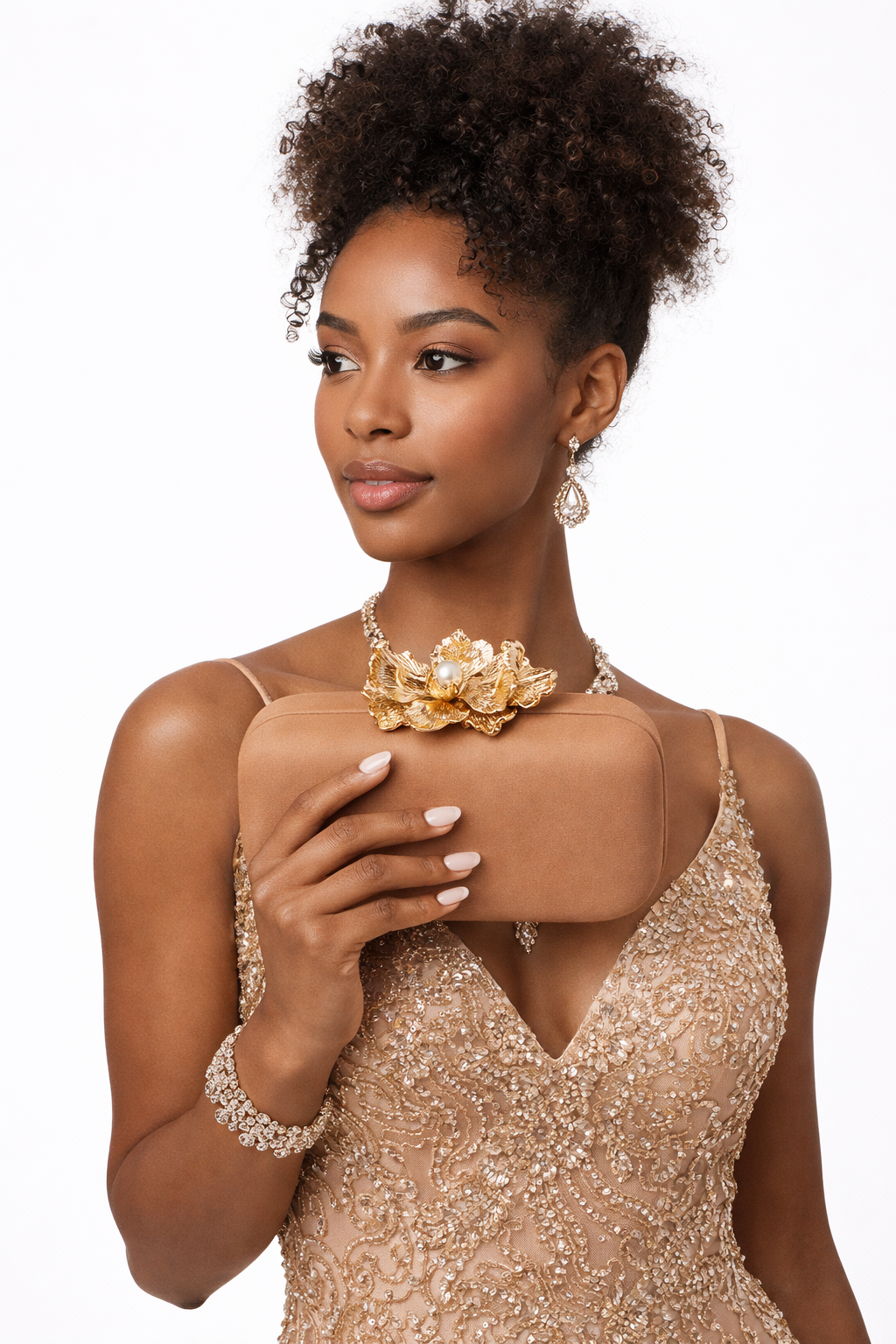 Pearl-Kissed Petals-Clutch