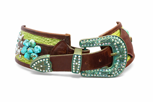 Cactus Rose Turquoise Belt-Belt