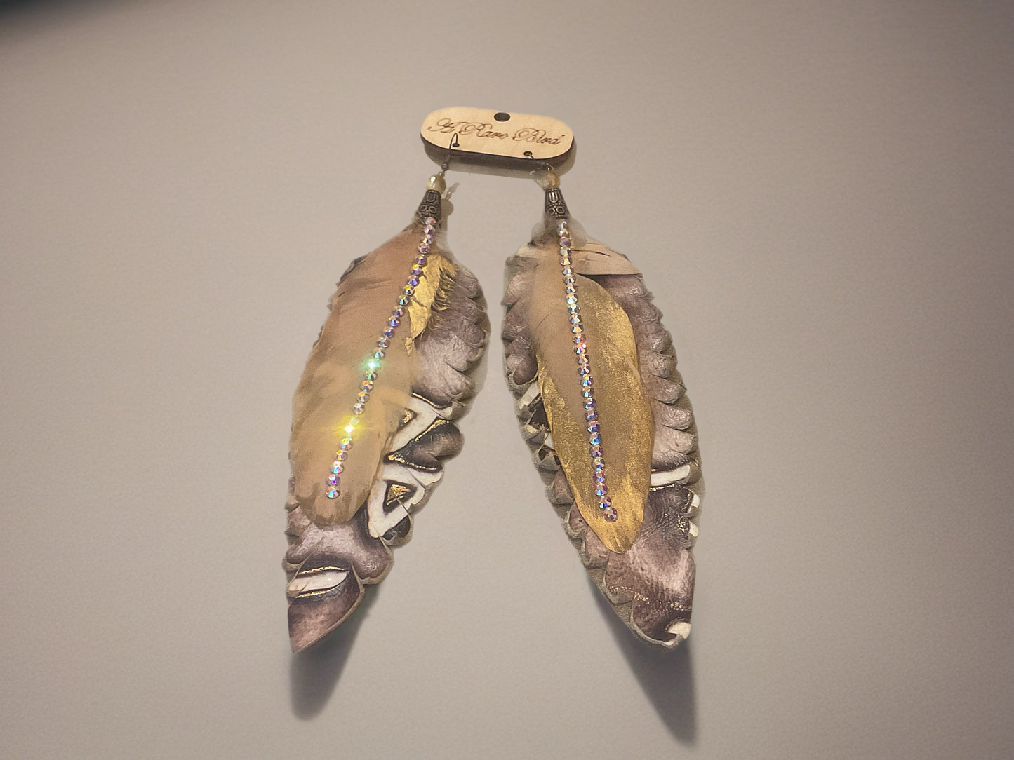 Moonstone Feather Luxe-Earrings