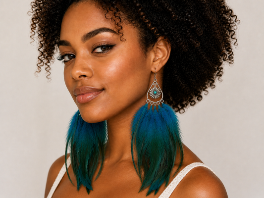 Wild Spirit Feather Statement-Earrings