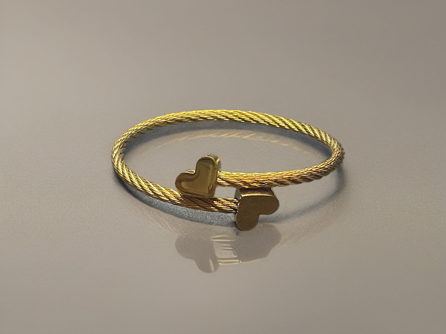 Intertwined Hearts Bangle-Bracelet