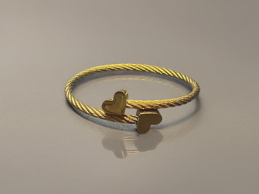 Intertwined Hearts Bangle-Bracelet