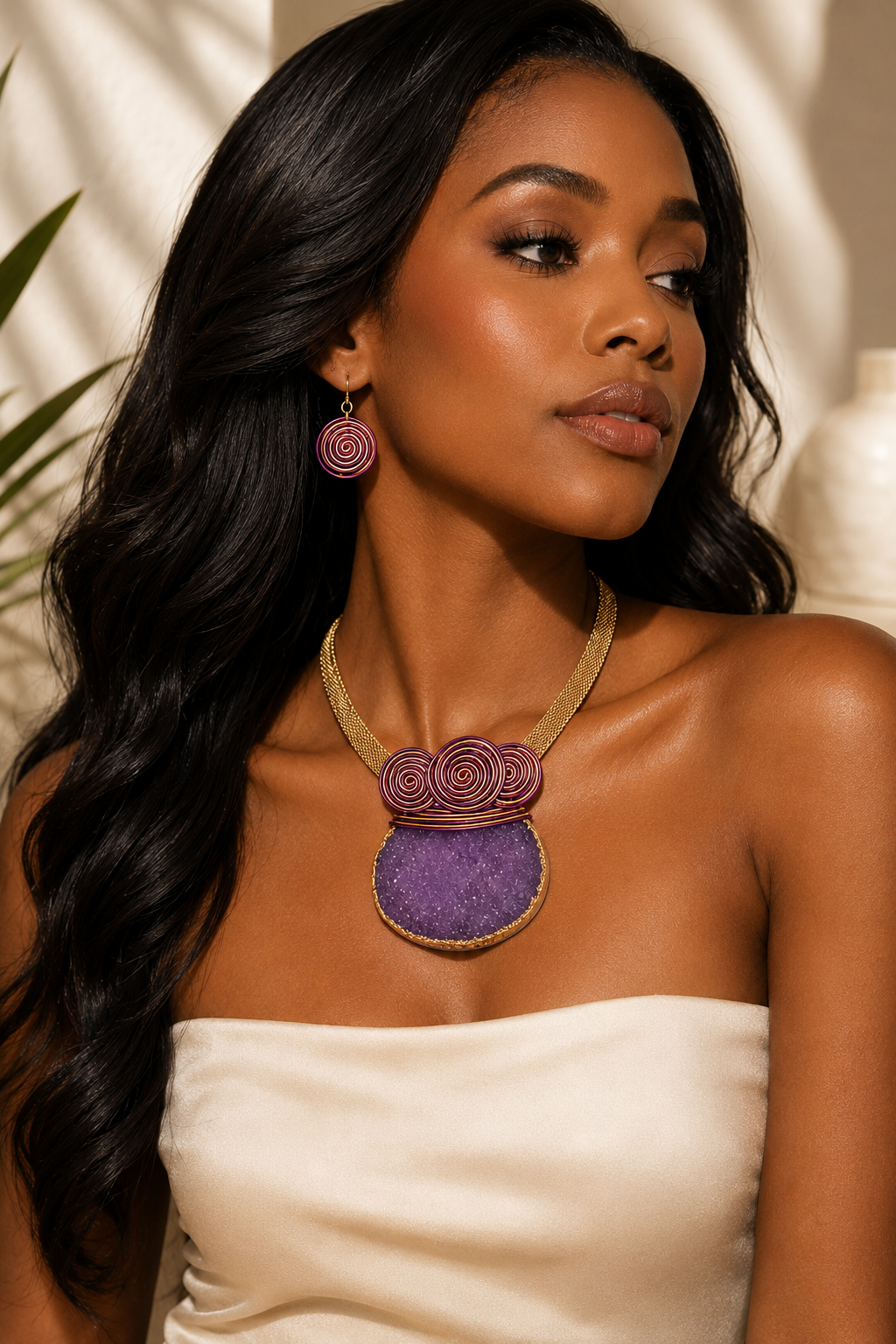 Amethyst Energy-Necklace & Earring Set
