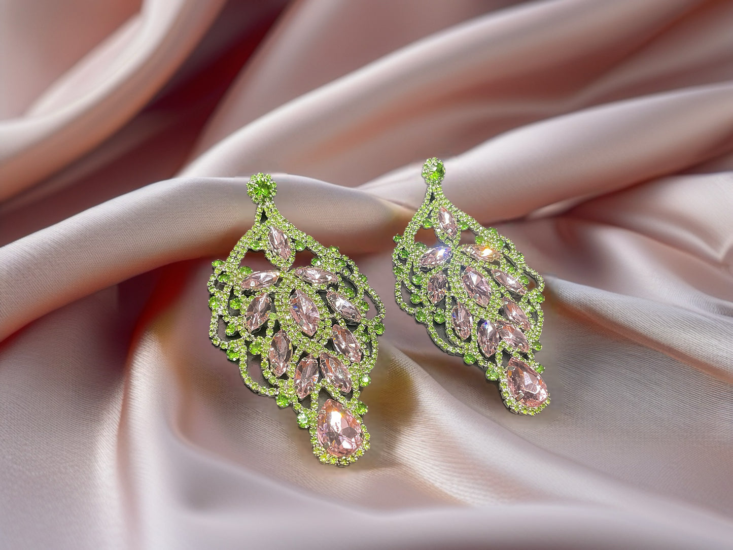 Crystal Flora Statement Drops-Earrings