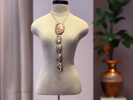 Hammered Orbit-Necklace and Earring Set