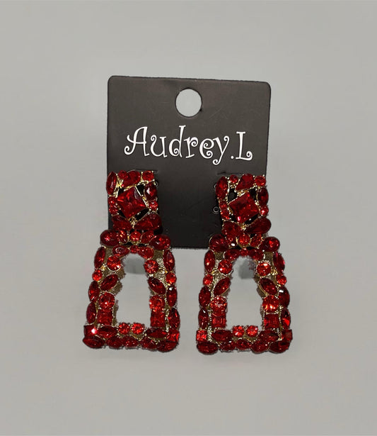 That Girl Blinged Earrings - Ruby Red