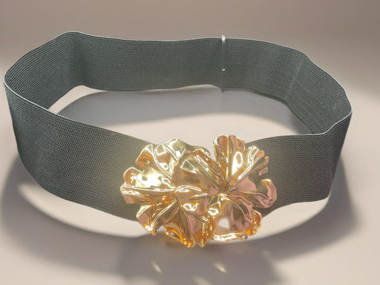 Gold Floral-Wrap Belt