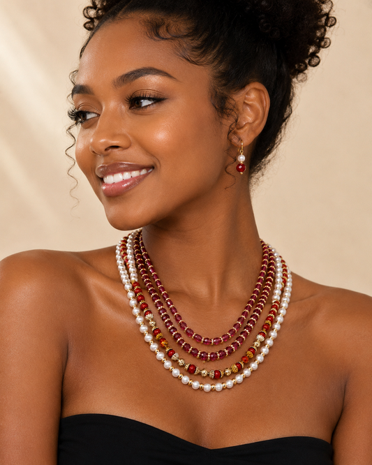 The Ruby Royale Layered Set-Necklace