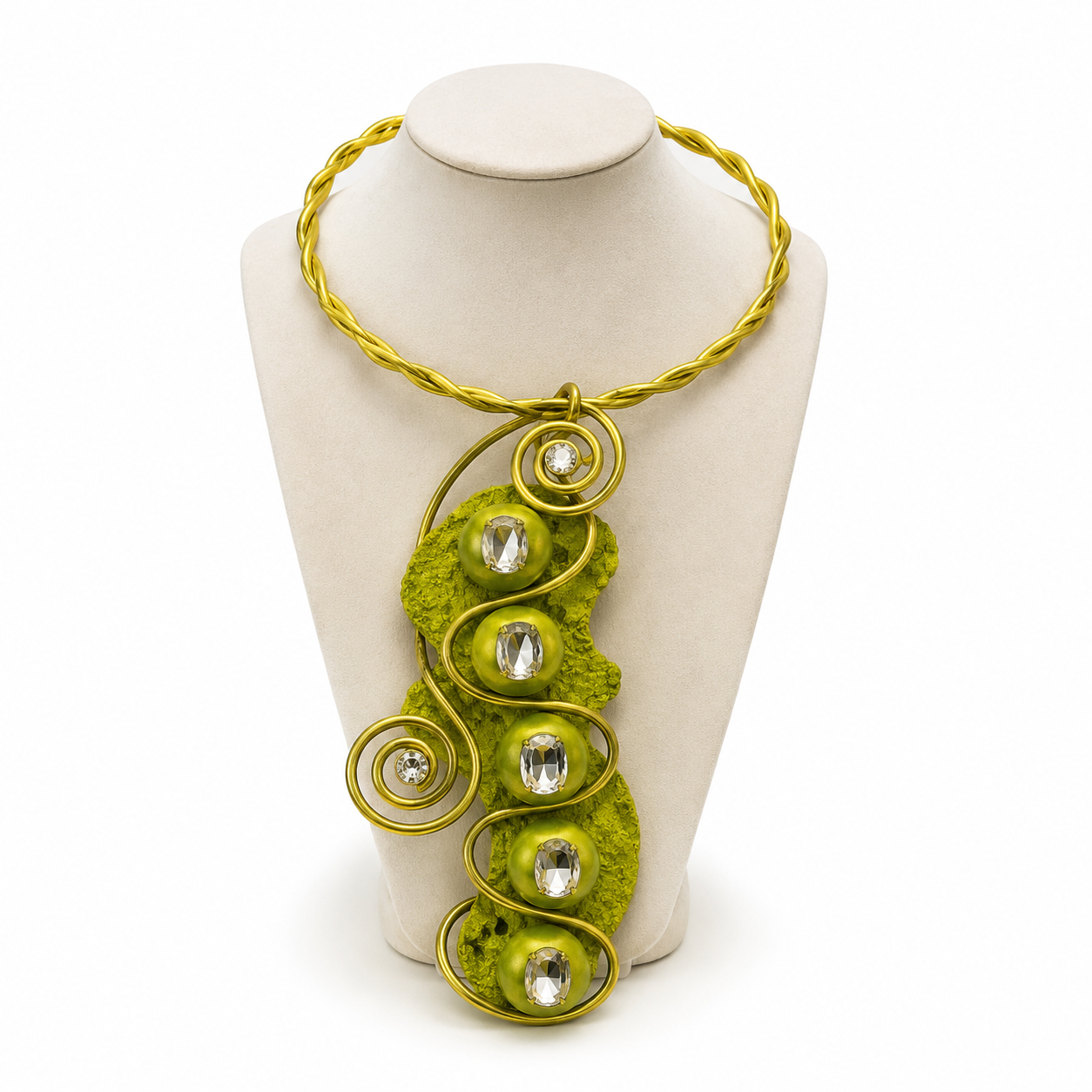 Lime in the Spotlight Necklace & Earring Set