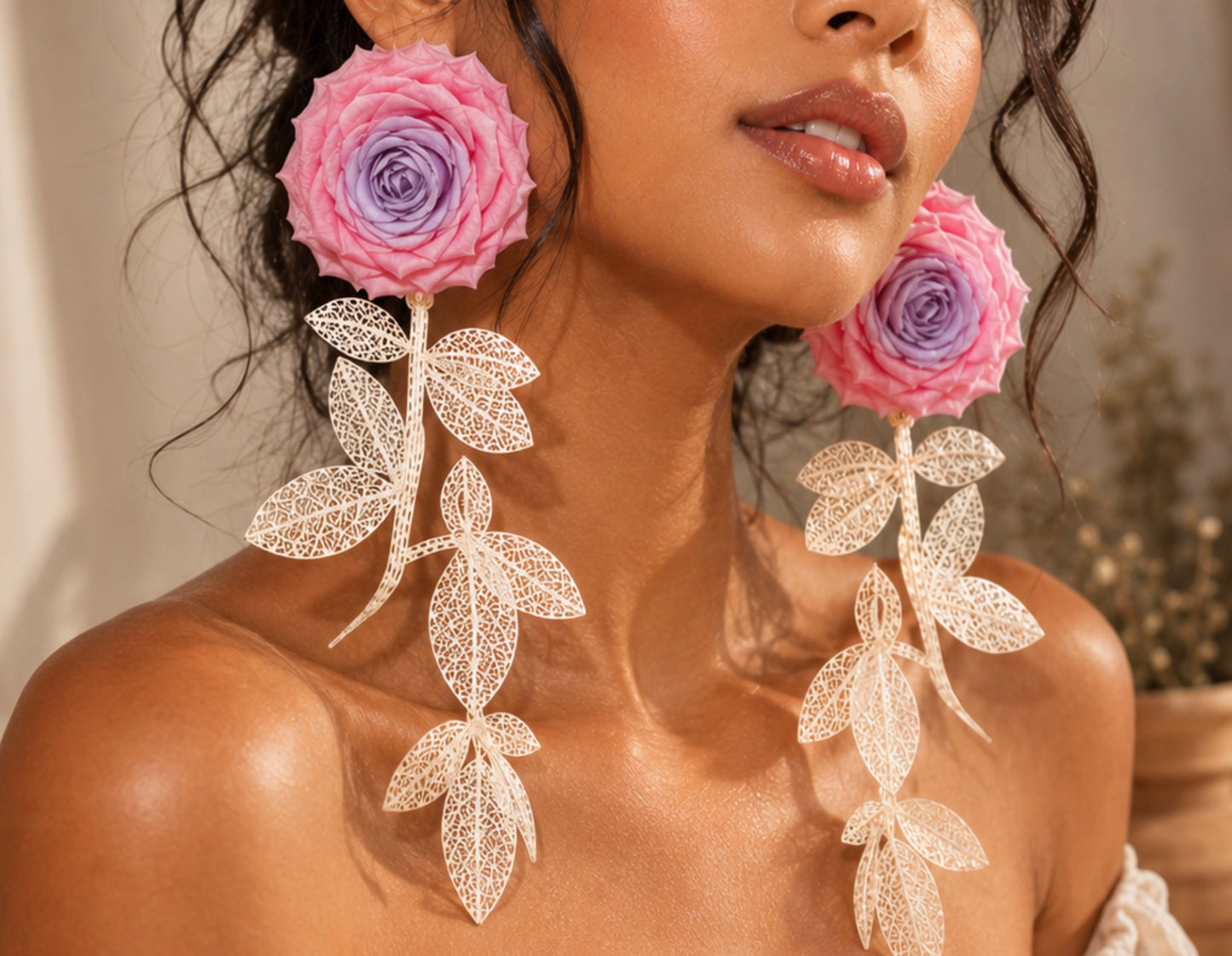 Rosé in Full Bloom-Earrings