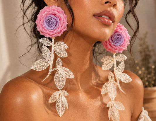 Rosé in Full Bloom-Earrings