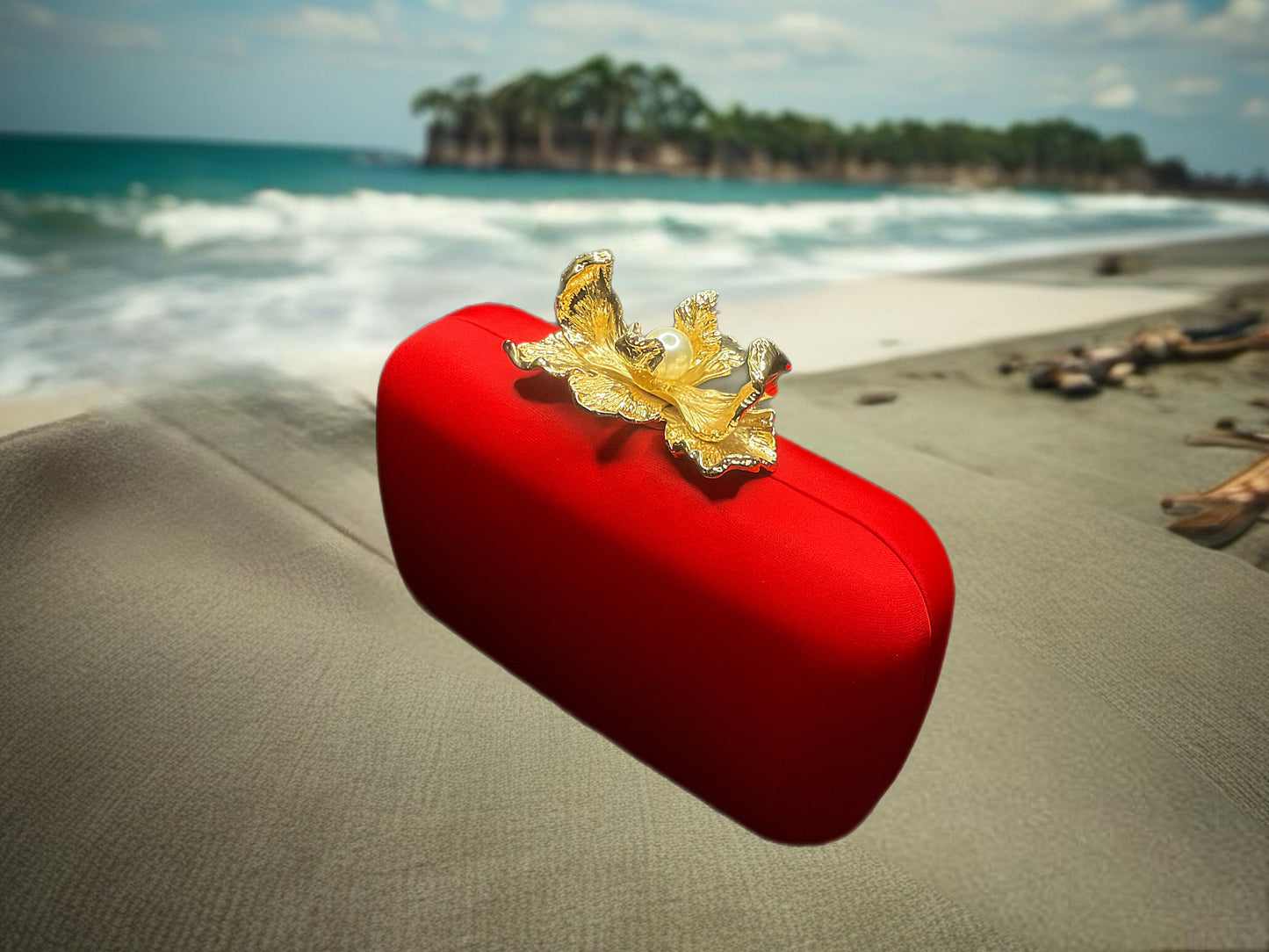 Pearl-Kissed Petals-Clutch