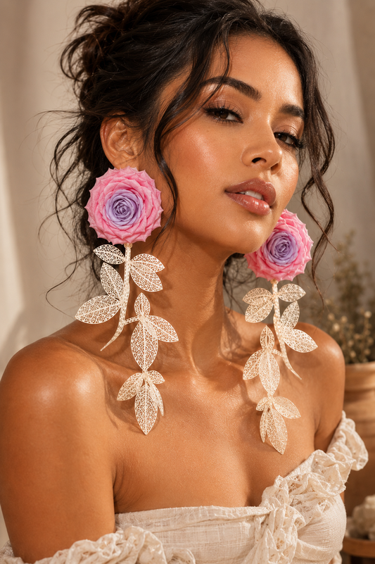Rosé in Full Bloom-Earrings
