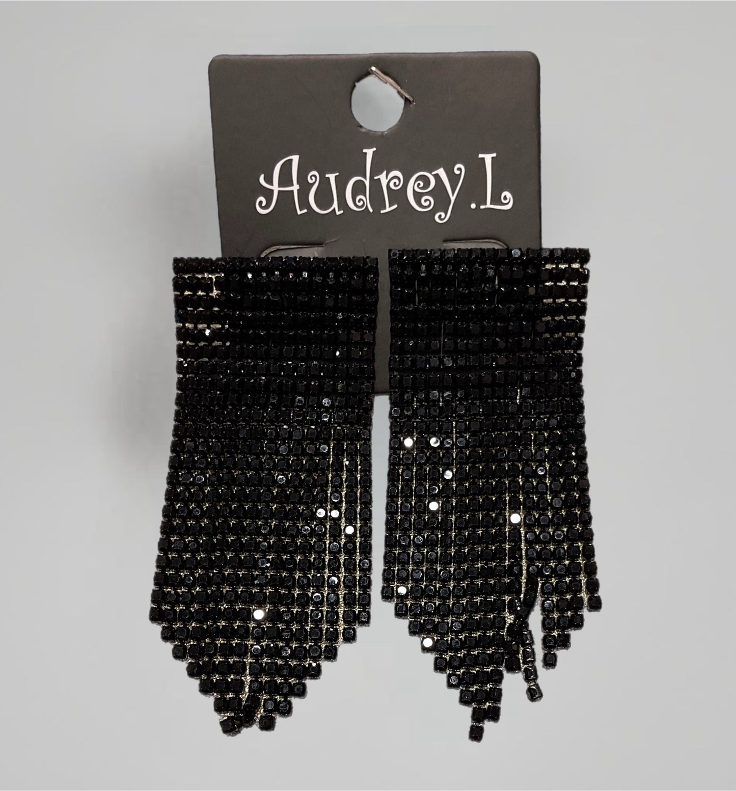 Sassy Strands Bling Earrings - Black
