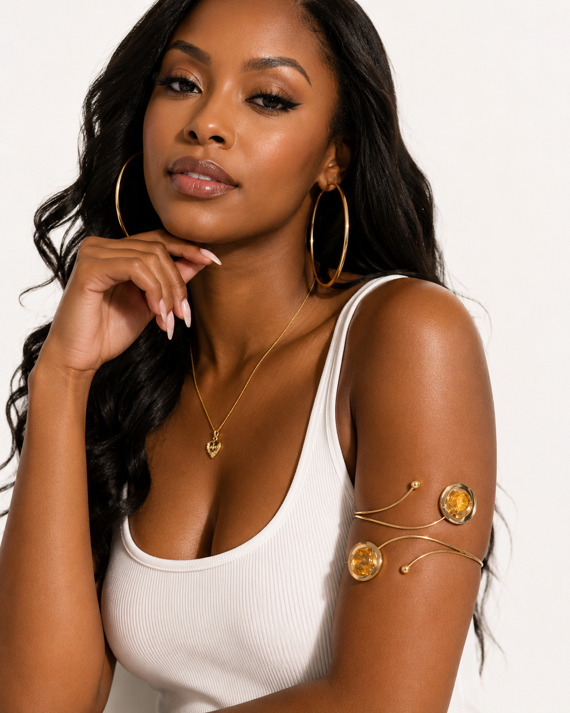 Golden Bloom Arm Cuff-Bracelets