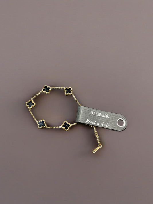 Black and Gold Lucky Charm- Bracelet