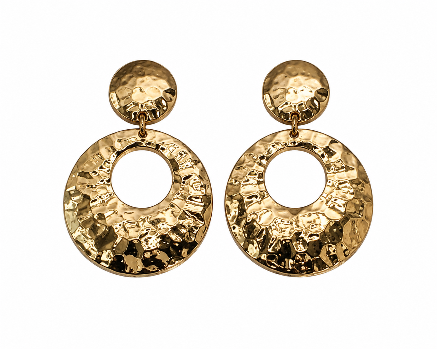 Moonlit Metal (Clip-On) Hoops-Earrings