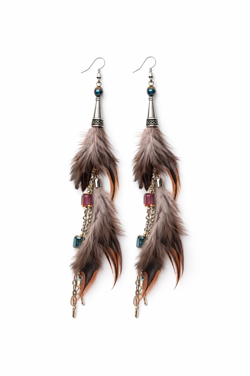 Desert Muse Feather Drops-Earrings