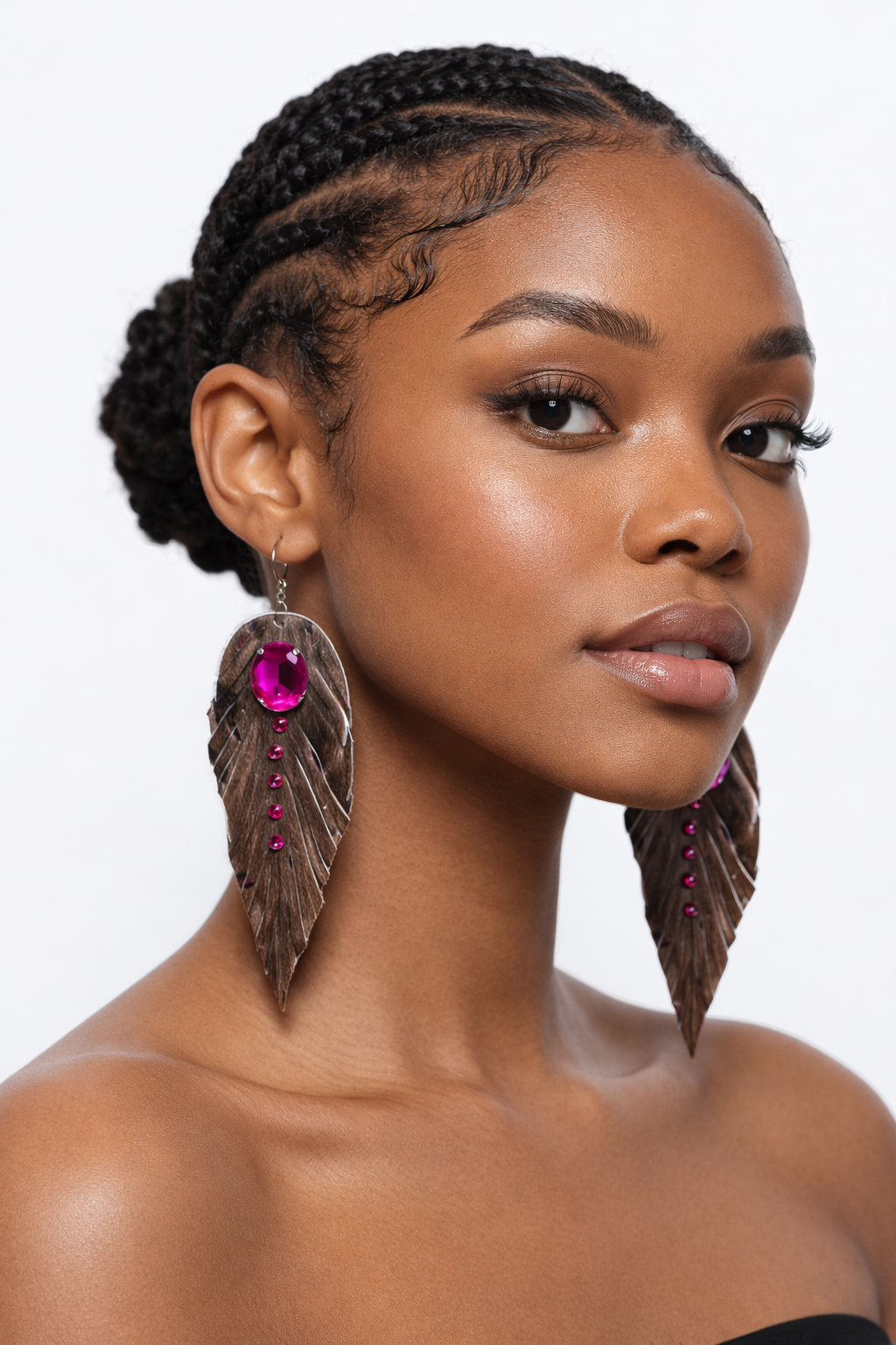 She Got It Feather Drops-Earrings