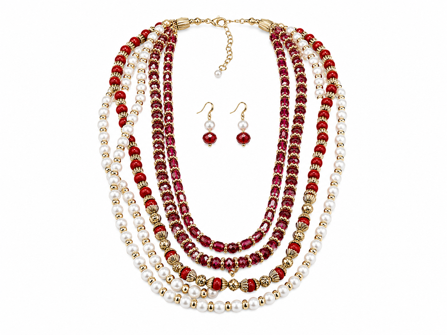 The Ruby Royale Layered Set-Necklace