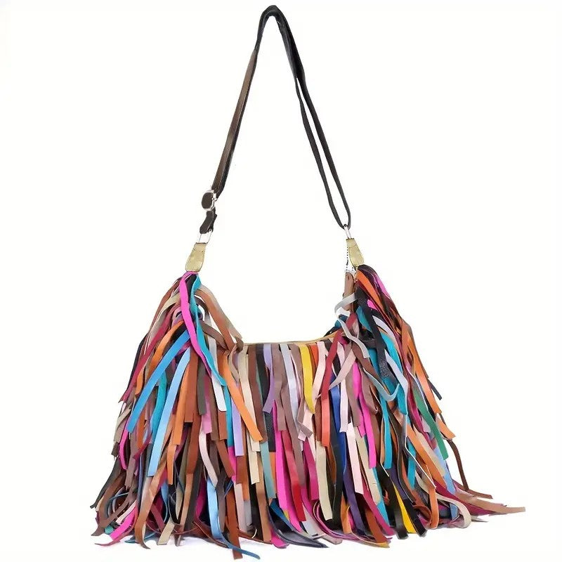 Color Block Tassel Purse