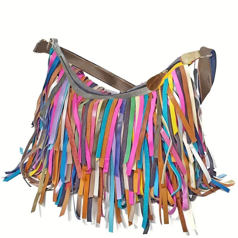 Color Block Tassel Purse