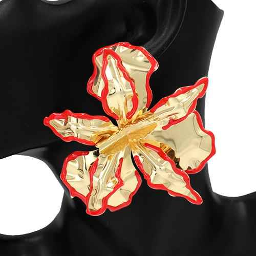 Colorful lotus flower earrings